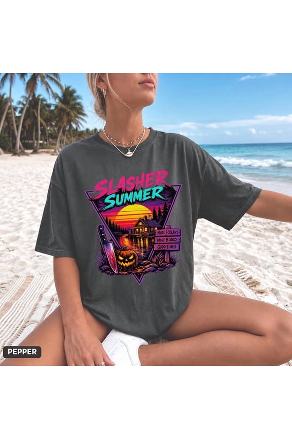 Slasher Summer Shirt Retro Horror Camp Tee 80s Halloween Tee Summerween Shirt Spooky Camp Tee Vintage Slasher T-Shirt
