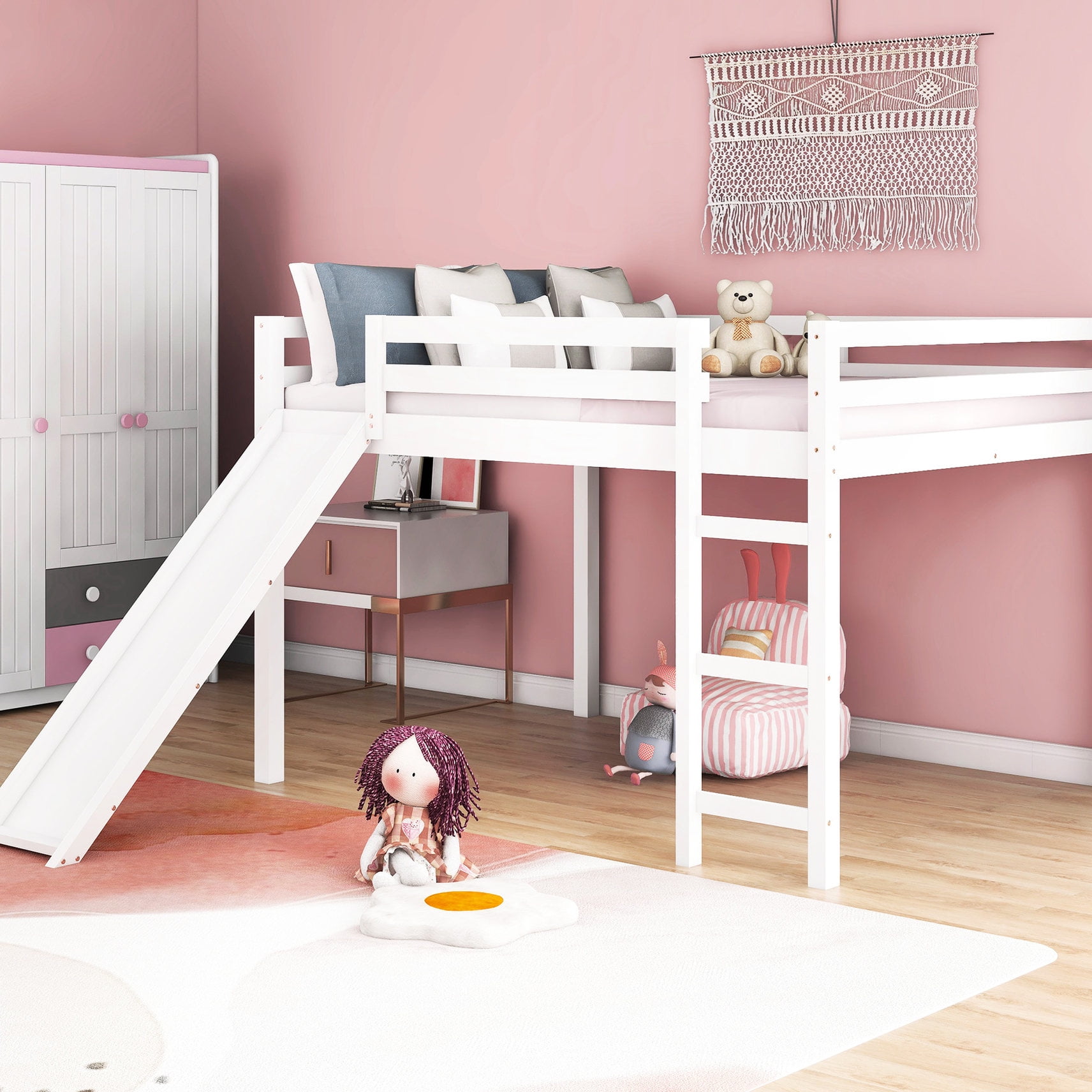Slat Kit Included - Full Size Loft Bed for Extra Support - Walmart.com