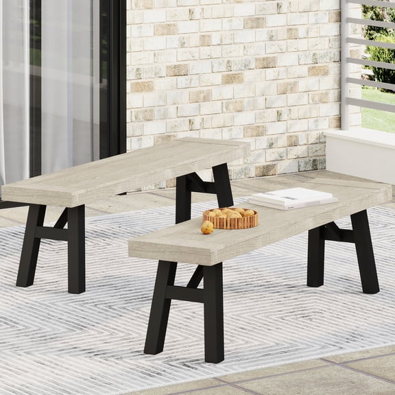 Slat Paneled Weatherproof Bench / Ideal for Outdoor Recreation