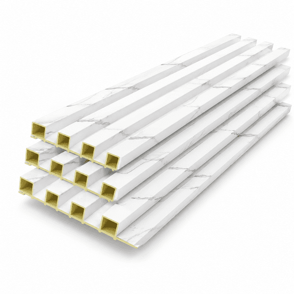 Slat Wall Panel 8-pack 108''x6.1'' Marble White