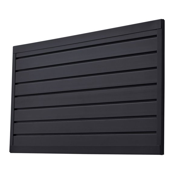 Slat Wall Paneling 2x4 ft, PVC Garage Slatwall, Modular Adjustable with Coupling & DIY Cut, Easy Install for Storage & Display, Black