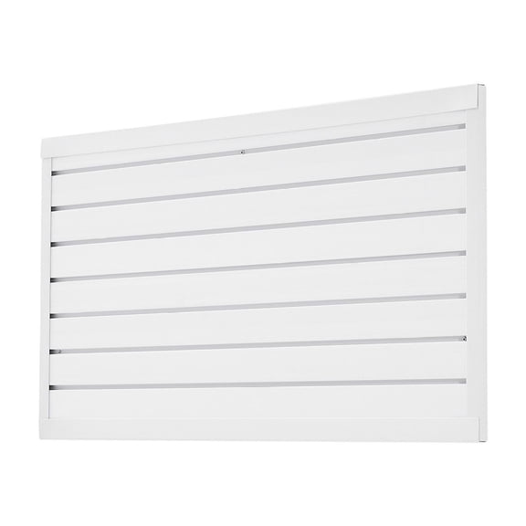Slat Wall Paneling 2x4 ft, White PVC Garage Slatwall - Modular Garage Storage, Adjustable Slatted Wall Panel for Home Workshop, Retail Display, 8ft