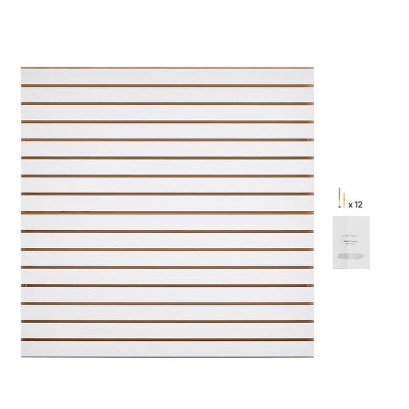 Slat Wall Paneling, 4 x 4 ft, MDF Garage Slatwall with Modular Design, White Slat Wall Easy-to-Install Adjustable Slatwall Panel with Coupling Structure & DIY Cutting, Fits for Storage & Display