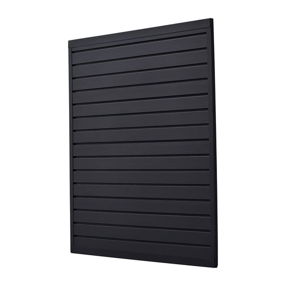 Slat Wall Paneling, 4 x 4 ft, PVC Garage Slatwall with Modular Design, Black Slat Wall Easy-to-Install Adjustable Slatwall Panel with Coupling Structure & DIY Cutting, Fits for Storage & Display
