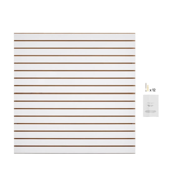 Slat Wall Paneling 4x4 ft, MDF Garage Slatwall - White, Adjustable Storage & Display, DIY Cuttable, 16ft