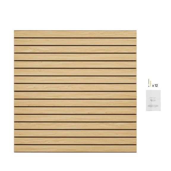 Slat Wall Paneling 4x4ft, MDF Garage Slatwall, Natural Finish