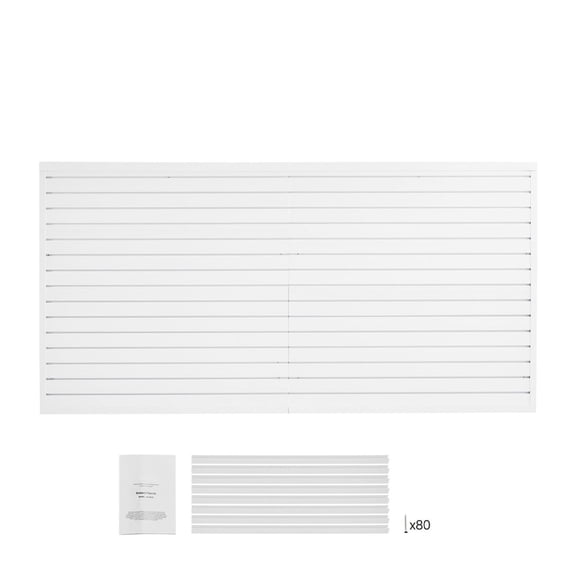 Slat Wall Paneling, 8x4 ft - White PVC Garage Slatwall - Modular Design, Adjustable, DIY Cuttable - Storage & Display