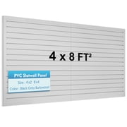 Slat Wall Paneling Garage Slatwall Panels 4x8 ft, Slat Wall Storage Systems Garage Wall Organizer, Wall Mount Garden, PVC Wall Panels Garage Storage & Organization Products,12 x 48 Packs of 8, Grey