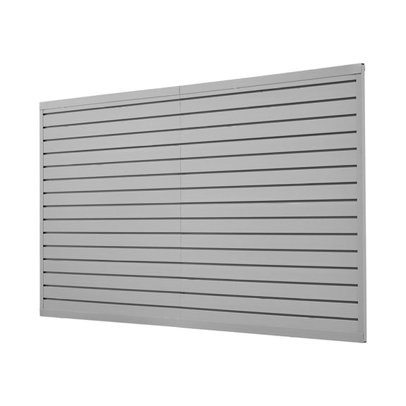 Slat Wall Paneling 8x4 ft, PVC Garage Slatwall - Grey, 32ft Modular Storage System