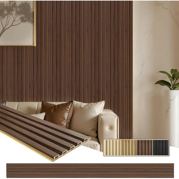 Slat Wall Paneling Wall Panels for Interior Wall TV Background Living Room x in Matte