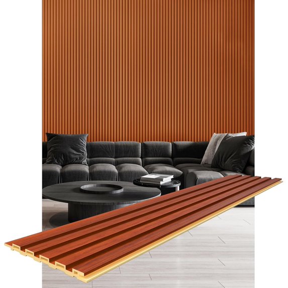 Slat Wall Panels x Stylish Interior Slat Paneling for Living Room Bedroom TV Background Wall Teak
