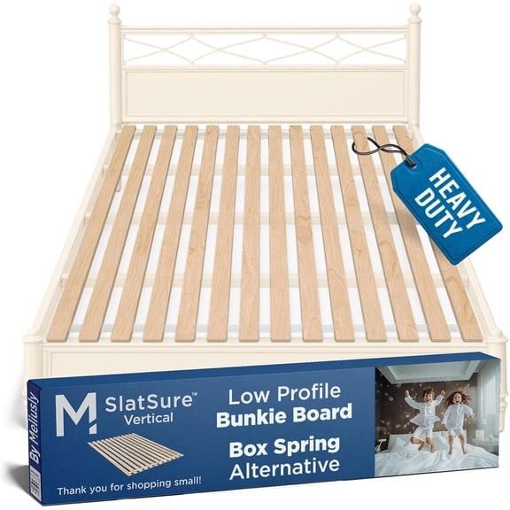SlatSure King Size Bunkie Board Heavy Duty Vertical Bed Slats & Foldable Wooden Support Board for Sagging Mattress or Platform Bed Frame, Box Spring Alternative and Replacement
