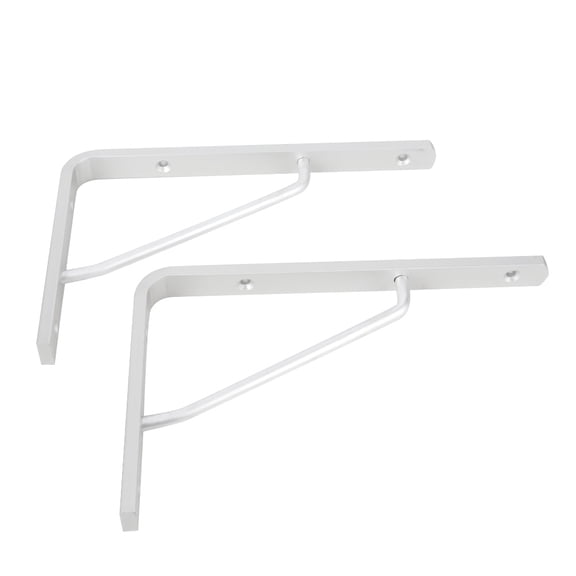 Slatcetga 1 Pair Wall Rack Mounting Bracket Aluminum Alloy Triangular Shelf Support for Home Use (12in)
