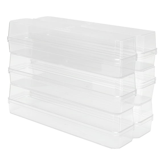 Slatcetga 6 Set Plastic Clear Box with Lid Rectangle Cake Gift Boxes for Pastry Sushi Candies Supplies