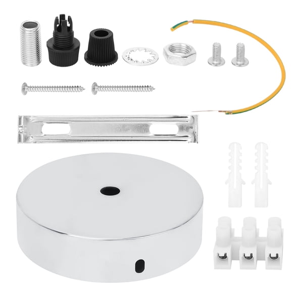 Slatcetga Aluminum Round Shape Ceiling Light Lamp Base Bulb Holder DIY Light AccessoriesSilver