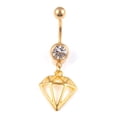 thumbnail image 1 of Slatcetga Hollow Geometric Electroplate Stainless Steel Belly Navel Ring Body Piercing Jewelry (Gold), 1 of 2