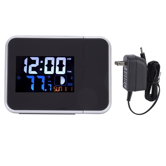 Slatcetga Multifunctional Radio Wave Electronic Alarm Clock Digital Projection Clock for Home Office UseUS Plug 120V