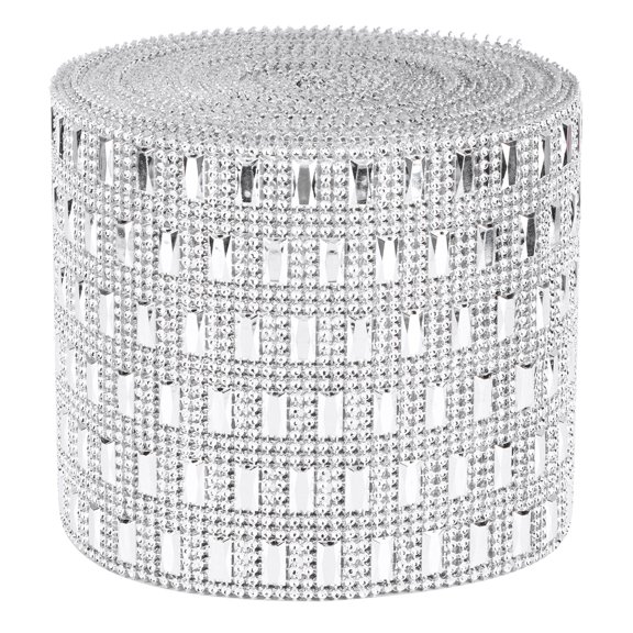 Slatcetga Plastic Imitation Diamonds Hollow Mesh Rhinestones Ribbon Wrap for Wedding Decor DIY Clothing
