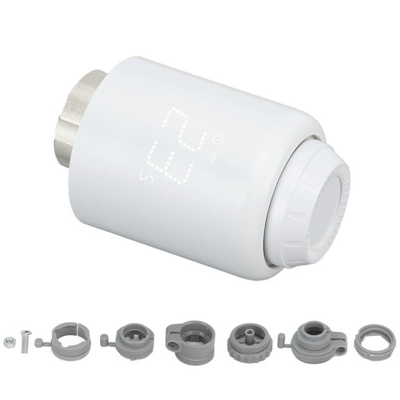 Slatcetga Smart Thermostat Radiator Rotatable Screen Programmable Schedule Intelligent Radiator Thermostat Valve for Zigbee