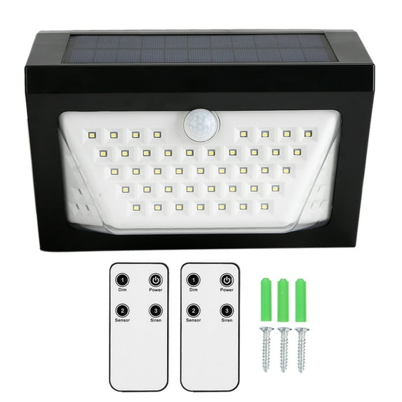 Slatcetga Solar 80LEDs Waterproof Outdoor Wireless Voice Remote Control Sensor Security Warning Lamp