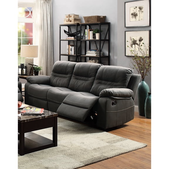 Slate Blue Breathable With Metal Reclining And Cushion Back For Comfort Transitional Furniture Mechanism & Faux Leather