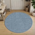 Slate Blue Lines 5FT Round Area Rugs for Living Room Country Vintage ...