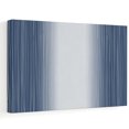 Slate Blue Lines Canvas Wall Art, Modern Ombre Navy Blue Nordic ...
