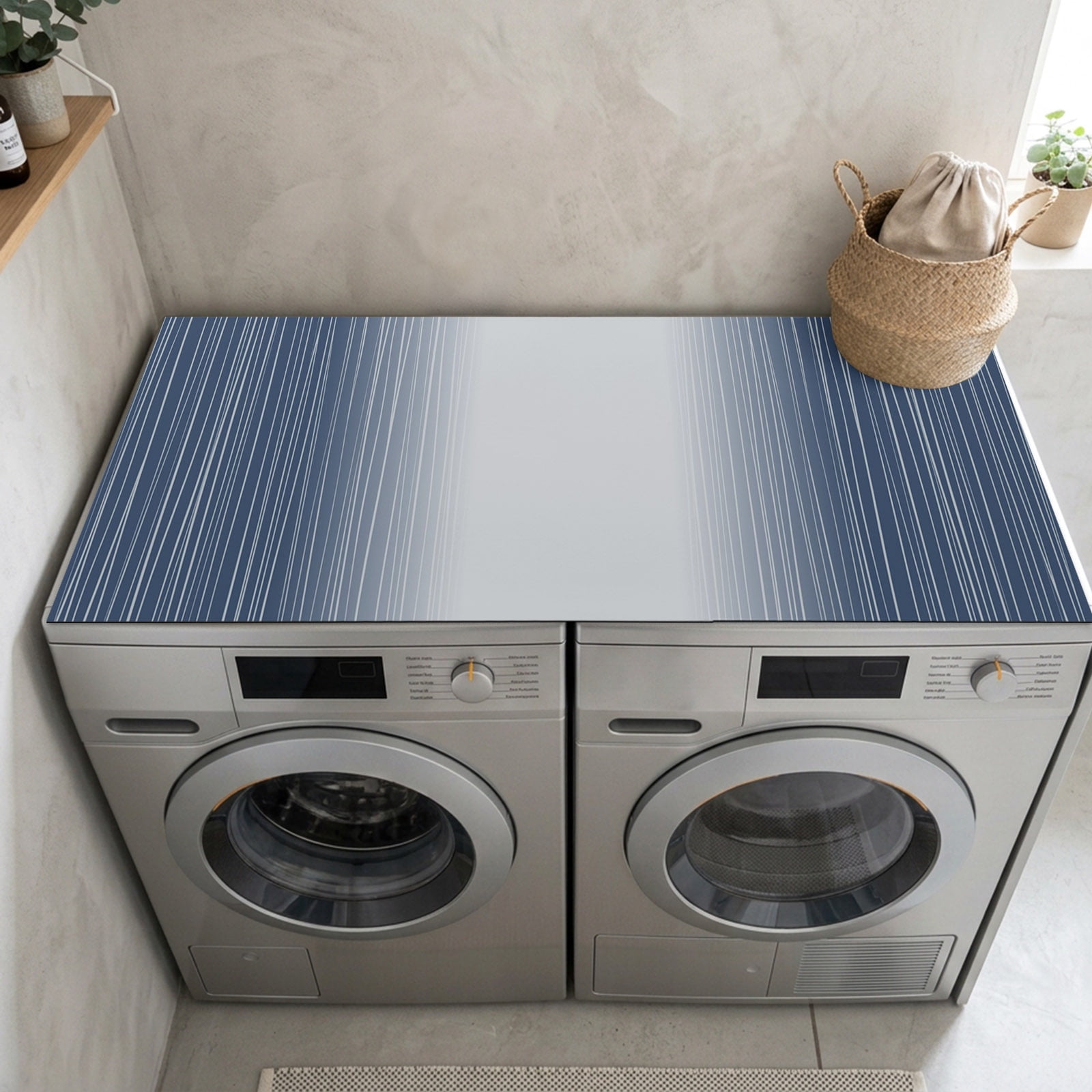 Slate Blue Lines Washer Dryer Top Protector Mat 51.2”x25.6” 1 Pack ...