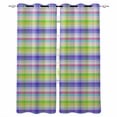 thumbnail image 1 of Slate Blue Plaid Blackout Curtains for Bedroom Living Room Darkening Curtains 54 Inch Long Colorful Vintage Check Farmhouse Short Curtain for Small Window Treatment Insulated Grommet Drapes 42"x54"x2, 1 of 9