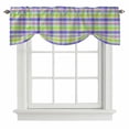 thumbnail image 1 of Slate Blue Plaid Tie Up Valance Curtains for Windows, Kitchen Curtains Window Treatments, Colorful Vintage Check Farmhouse Short Window Shades Valances for Bedroom Bathroom Cafe 42"x18", 1 of 8
