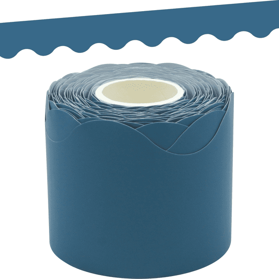 Slate Blue Scalloped Rolled Border Trim