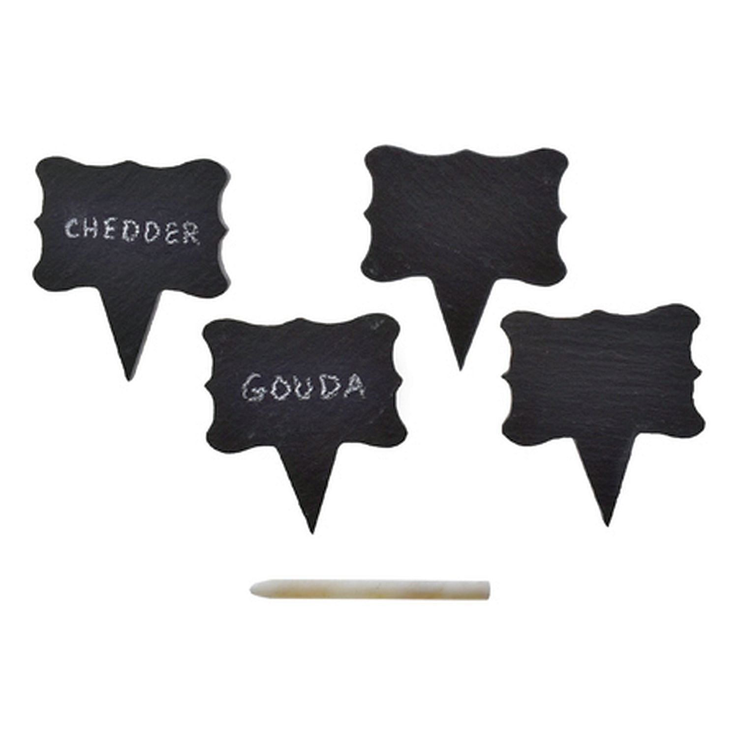Slate Cheese Markers Set - 4pc + 1 chalk