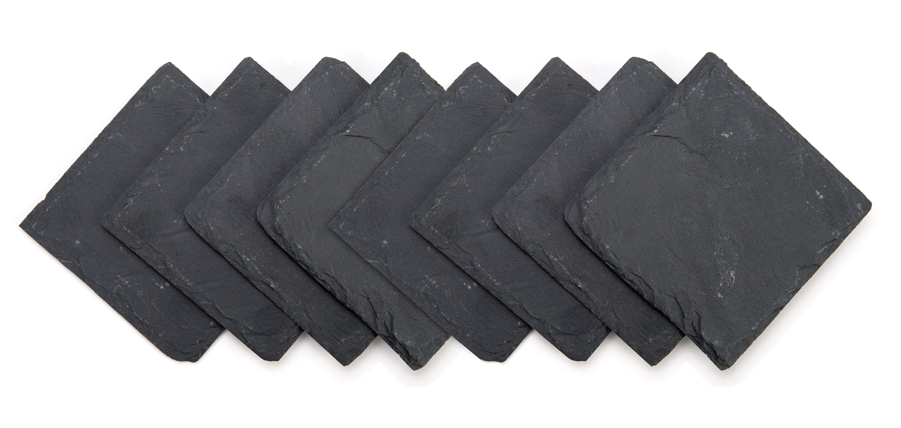 4" x 4" Black Slate Drink Coasters Set of 8