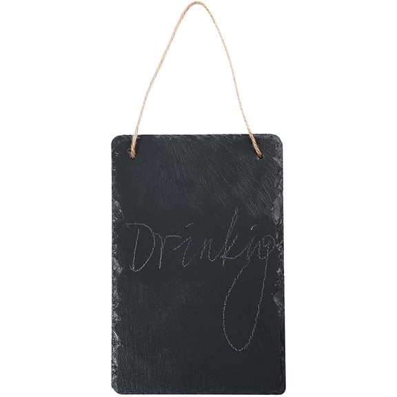 Slate Farmouse Hanging Chalkboard haning Sign Double Sided 8 x 12 Inches - Black Rustic Wall Dcor for Kitchen, Wedding, Bathroom, Outdoor Garden, Pantry Signs
