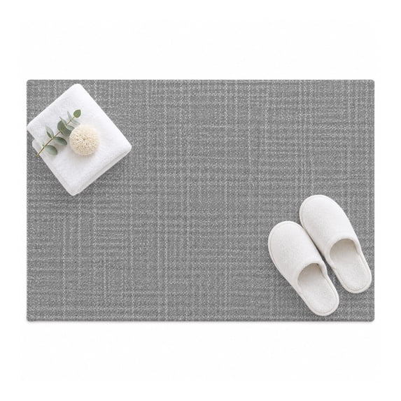 Slate Gray Area Rug 2'x3', Rustic Minimalist Solid Color Woven Fabric ...