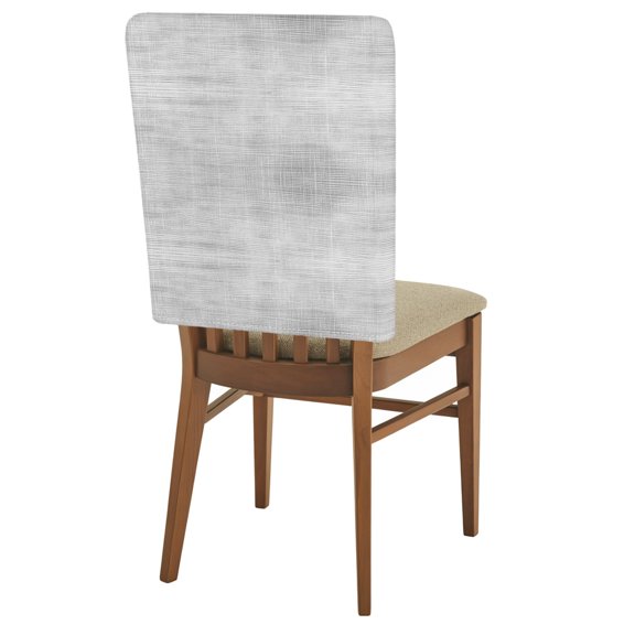 Slate Gray Chair Back Covers Set of 1 Industrial Minimalist Woven Fabric Linen Texture Removable Dining Chair Slipcovers Washable Seat Protector for Restaurant Party Banquet Kichen Decor