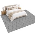 Slate Gray Quilted Lines Area Rug 6'x9', Minimalist Rhombus Pattern ...