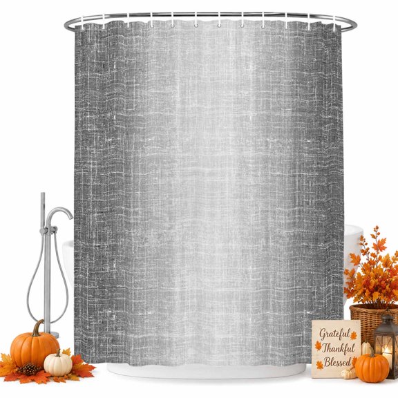 Slate Gray Shower Curtain Set - 48" x 72" Washable Bathtub Curtain with 12 Hooks, Vintage Ombre Solid Color Minimalist Farmhouse Waterproof Fabric Stall Shower Curtains for Bathroom/Bathtub Décor