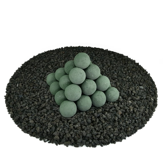Slate Green, Ceramic Fire Balls | 2" Set of 30