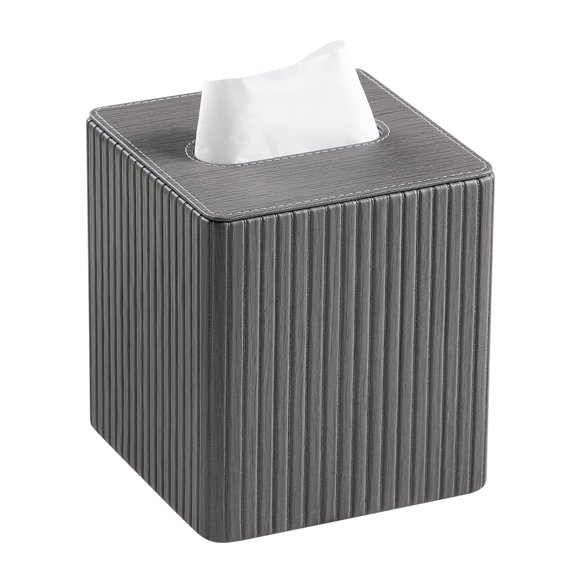 Slate Grey Fluted Decorative Tissue Box Cover Square Holder