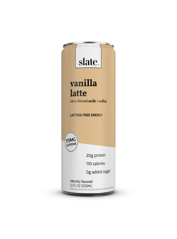 Slate High Protein Vanilla Latte, Lactose Free, 20g Protein, 11oz