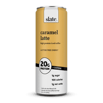 Slate Milk Caramel Latte, High Protein Iced Coffee, 20g Protein, 11 oz Can
