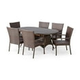 thumbnail image 1 of Slate Outdoor Wicker 7 Piece Dining Set, Multibrown, 1 of 13