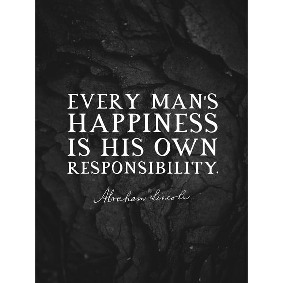 Slate Quote Abraham Lincoln Happiness Responsibility Extra Large XL Wall Art Poster Print
