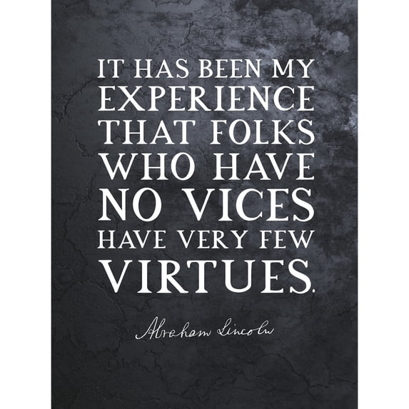 Slate Quote Abraham Lincoln Vices Virtues Extra Large XL Wall Art Poster Print