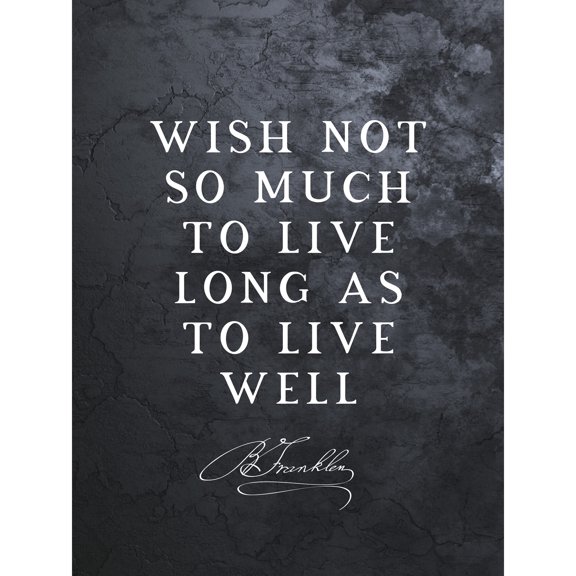 Slate Quote Benjamin Franklin Live Well Extra Large XL Wall Art Poster Print