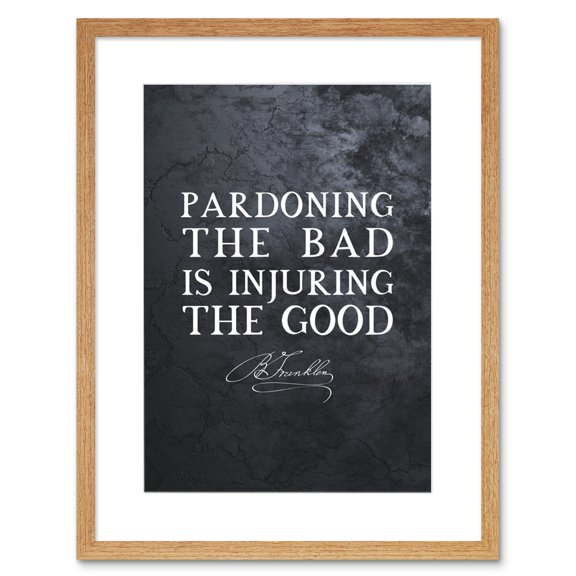 Slate Quote Benjamin Franklin Pardoning Artwork Framed Wall Art Print 9X7 Inch