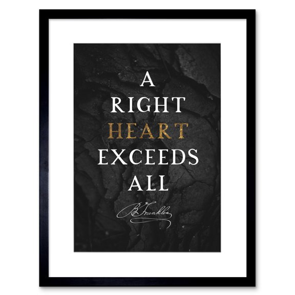 Slate Quote Benjamin Franklin Right Heart Artwork Framed Wall Art Print 9X7 Inch