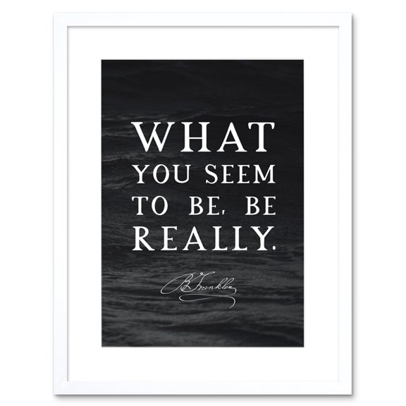 Slate Quote Benjamin Franklin Seem To Be Artwork Framed Wall Art Print 9X7 Inch