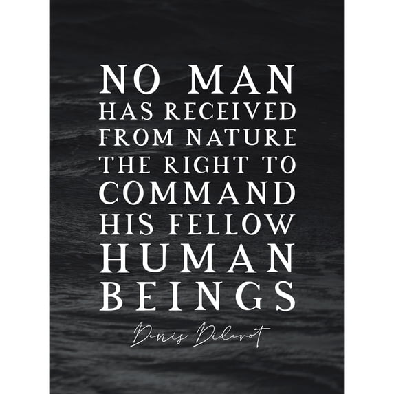 Slate Quote Denis Diderot Command Human Beings Extra Large XL Wall Art Poster Print